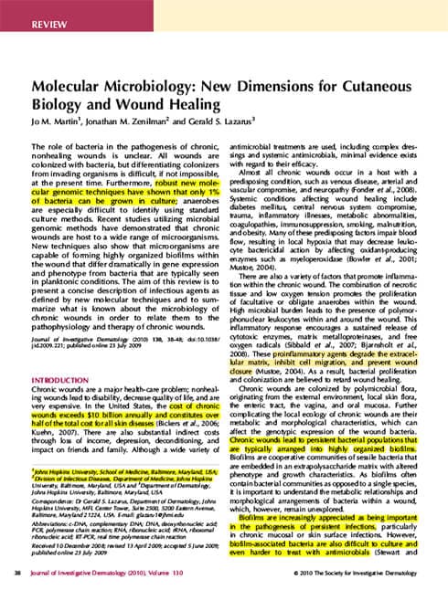 Molecular Microbiology: New Dimensions for Cutaneous Biology and Wound Healing